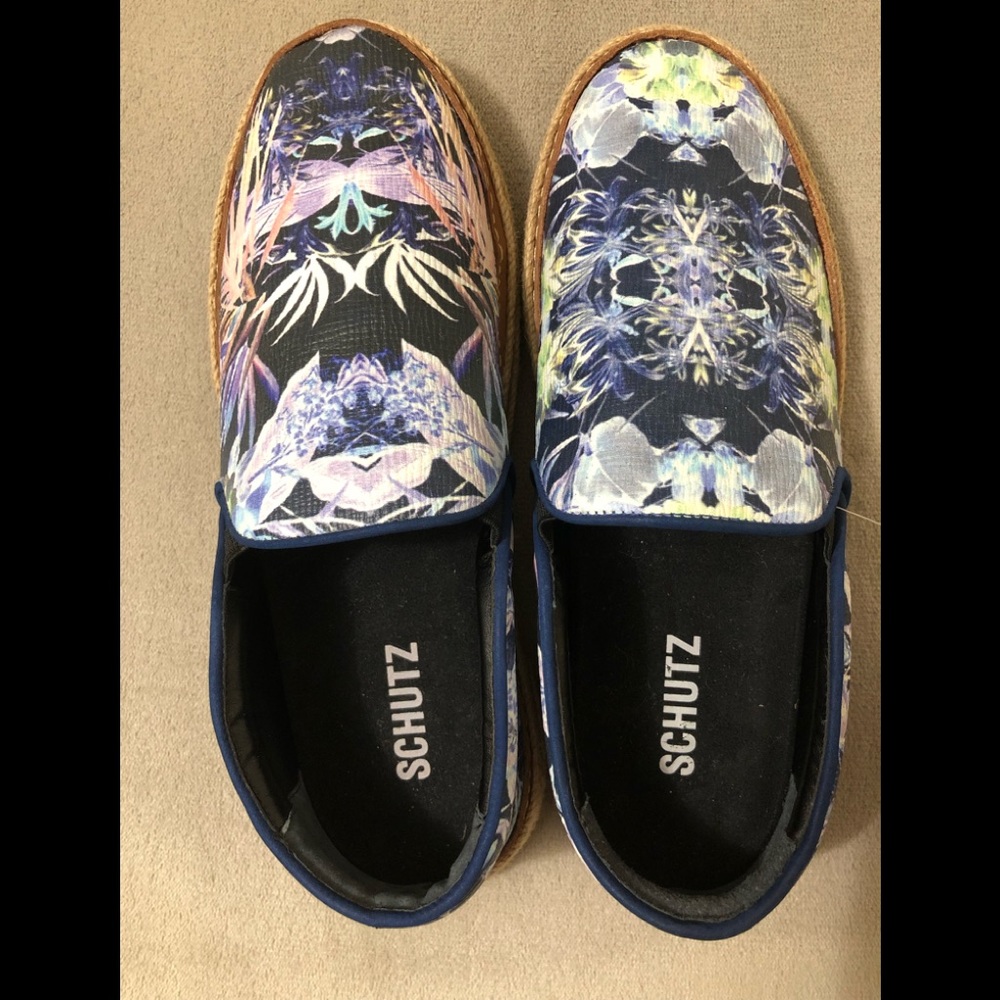 Schutz shoes in a floral pattern
